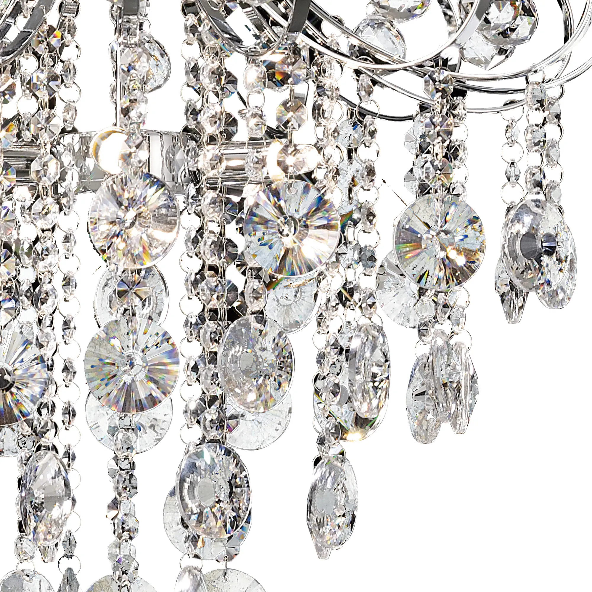 Rosina Crystal Chandelier 6 Light Polished Chrome IL31055  Diyas Rosina Polished Chrome